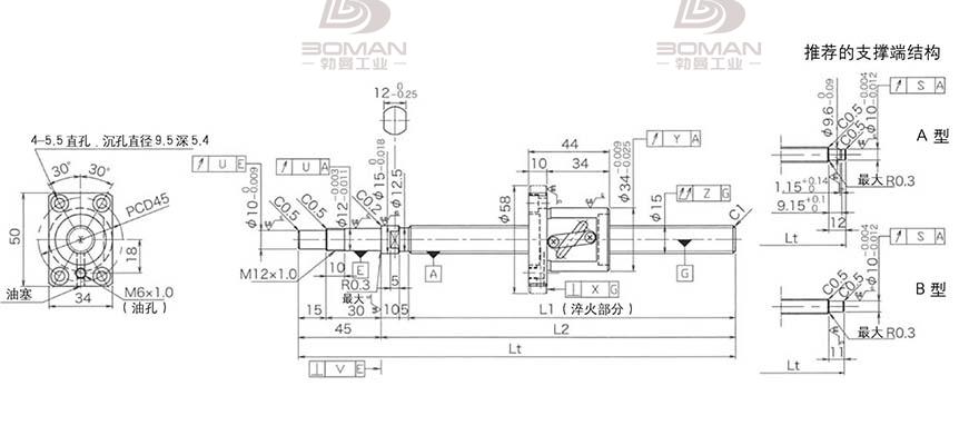 KURODA GP1505DS-BALR-0400B-C3F 黑田精工丝杆底座怎么拆